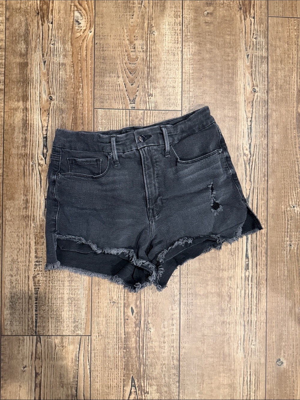 Black Distressed Women's Denim Shorts
